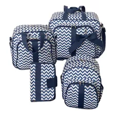 Kit Bolsa Maternidade Menino/menina Chevron Super Luxo