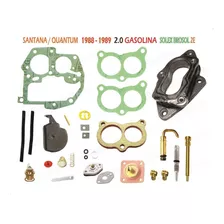 Kit Carburador+ Gicle+ Flange Santana Quantum 2.0 Gas 2e