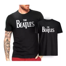 Camiseta Kit Pai Filho Filha The Beatles Escrita Música Amor