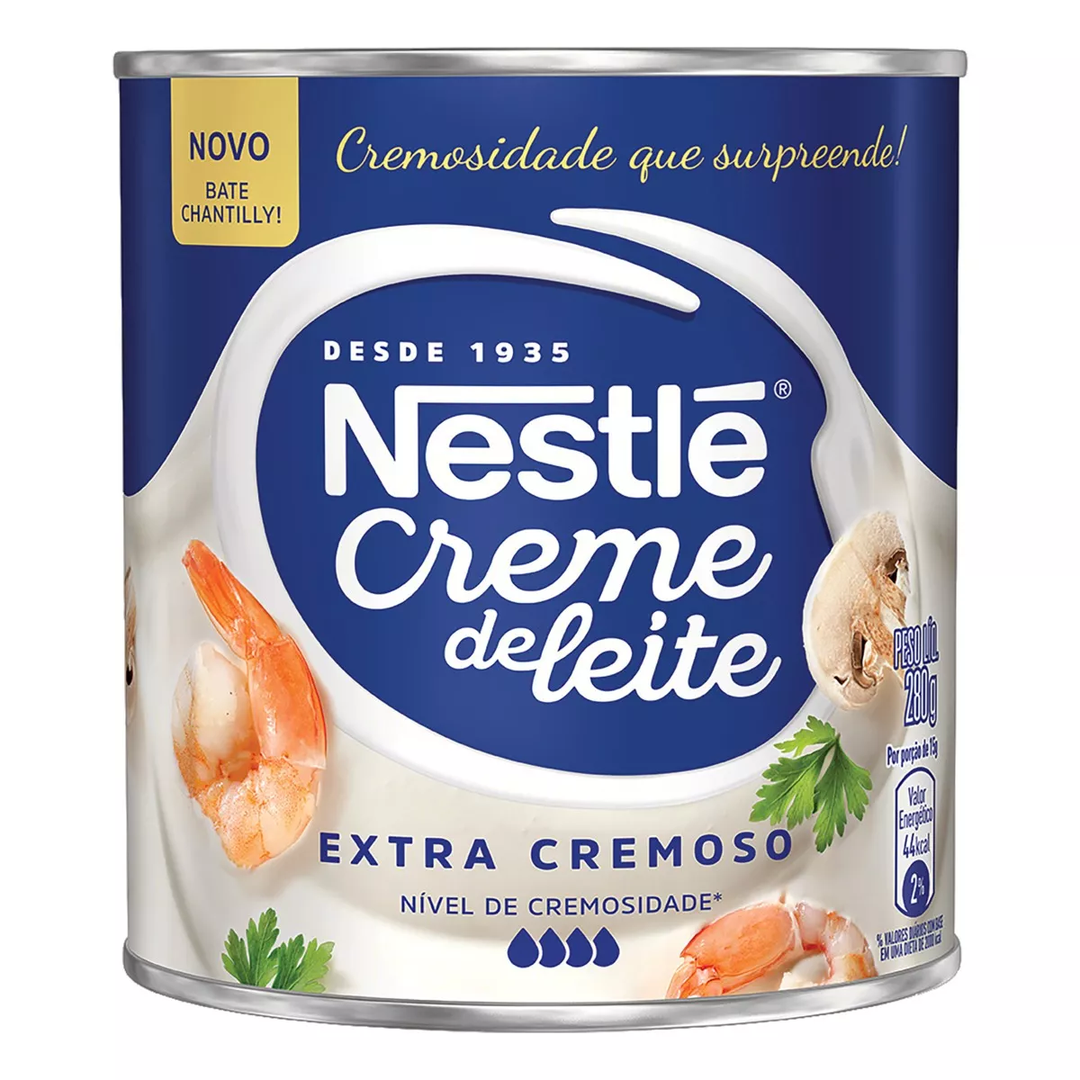 Creme De Leite Esterilizado Extra Cremoso Homogeneizado Bate Chantilly Nestlé Lata 280g Nestlé