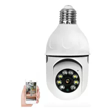 Camera Ip Inteligente Lampada Panoramica Yoosee Wifi Espiã Cor Branco