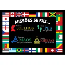 Bandeira 4 Pilares De Missões 1,50 X 1,00 Em Tecido