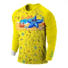 Camisa Blusa Uv 50+ Infantil Prolife Praia Piscina Starfish