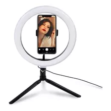 Iluminador Ring Light 10 Pol 26cm Luz 120 Leds Tripé Suporte