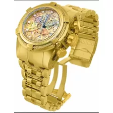 Relógio Invicta Zeus 100% Original Banhado A Ouro 18k Cor Da Correia Dourado Cor Do Bisel Dourado Cor Do Fundo Dourado