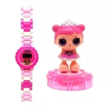 Relógio Digital Infantil Boneca + Mini Boneca Surpresa Loli 