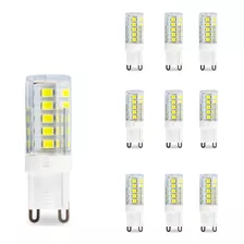 10 Lâmpada Led Halopim G9 Lustres 3w Bivolt Branco/ Amarelo