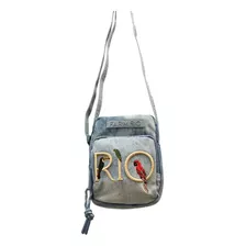 Bolsa Da Gema Farm Rio Cor Jeans Transversal Arara Tucano 