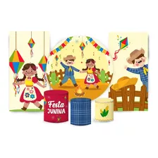 Super Kit Painéis Festa Capas Tecido Festa Junina Roça