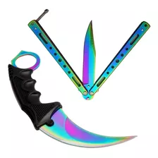 Butterfly + Karambit Cs Go Multi Color Afiadas Tático Top