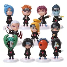 Kit 11 Miniaturas Naruto Akatsuki Figure C/base 8 Cm