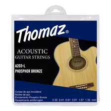 Kit 100 Encordoamento Violão Aço Phosphor Bronze 203l Thomaz