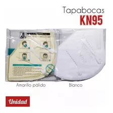 Tapabocas Mascarilla Kn95 Blanco Amarillo