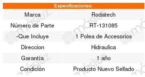 Polea Guia Accesorios Rdtch Mazda B 2500 2.5l 98 Al 01 Foto 2