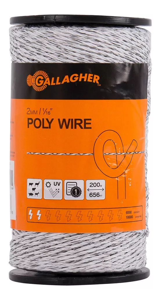 Cable Poly Cerco Eléctrico Gallagher 2mm 200m