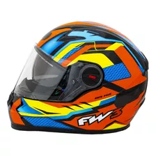 Capacete Fw3 Integral Fechado Gtx Fox C/ Óculos Interno Cor Laranja Tamanho Do Capacete 56