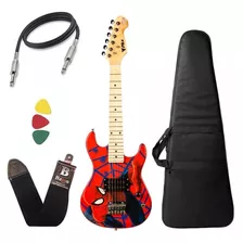 Guitarra Infantil Criança Spider Man Phx Marvel Capa Cabo