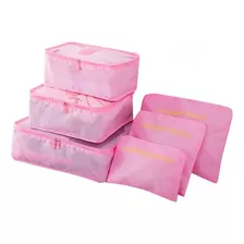 Kit Necessarie Organizador De Mala 6 Em 1 Viagem Rosa