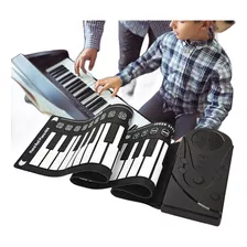 Piano Electrónico Plegable De49 Teclas Niños Teclado Musical Color Negro