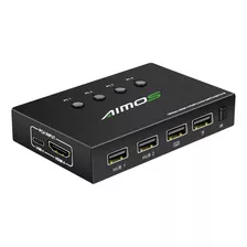 Aimos 4k @60hz Switch 4 Portas Usb Switcher Selector 4 Em 1