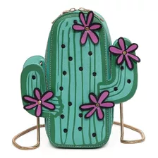 Bolsa Con Cadena Cruzada En Forma De Cactus Kawaii