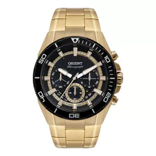 Relógio Orient Masculino Cronógrafo Mgssc029 P1kx Dourado Cor Do Bisel Preto Cor Do Fundo Preto