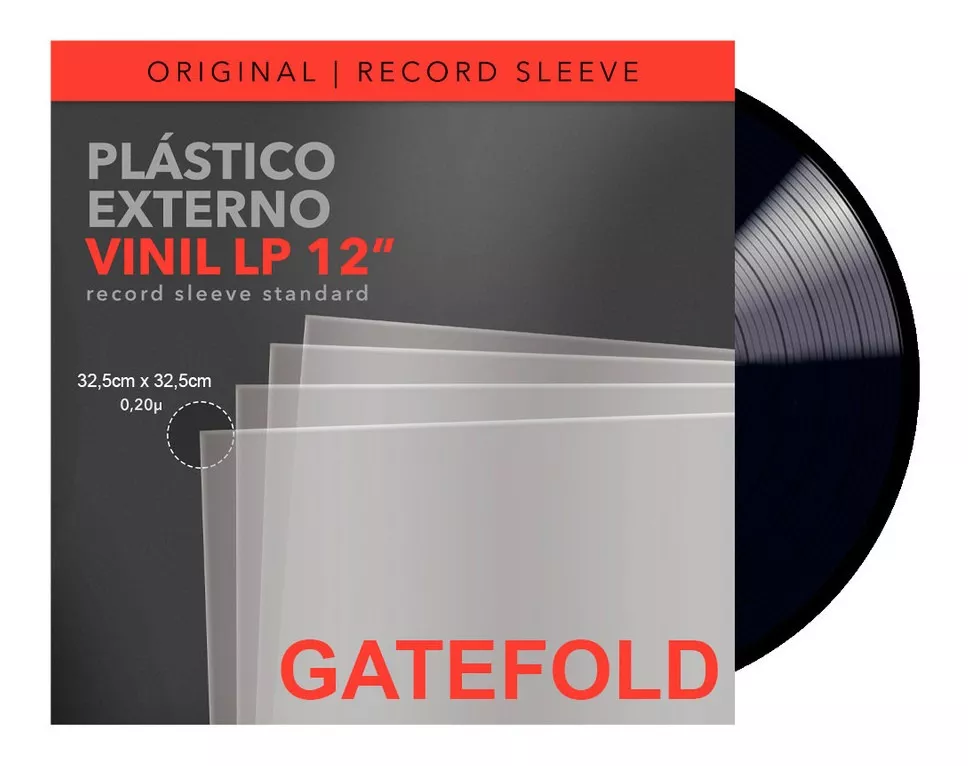 200 Plasticos Externos 0,20 Grosso P/ Lp Vinil Capa Gatefold