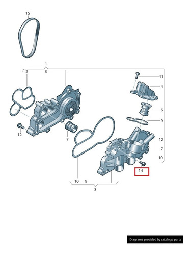 Caja Termostato Audi A1 2014-2018 A3 2012-2020 Q2 2013-2016@ Foto 4