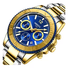 Reloj Nibosi Luxury Chronograph Para Hombre De Negocios