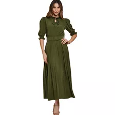 Kit Vestido Evangélico 3 Peças Pmg Vermelho Verde Plissado