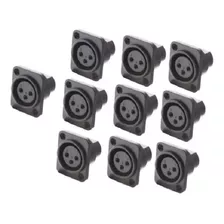 Conectores Para Canon Xlr De Plastico Para Chasis 10 Piezas