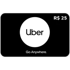 Cartão Presente Uber R$ 25 Reais Pré Pago Gift Card Digital