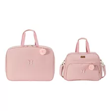 Mala E Bolsa Maternidade Borboleta Rosa Batistela Baby