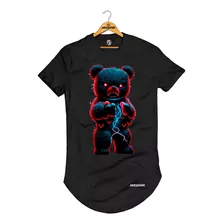 Camiseta Camisa Camisetão Longline Needstar Urso Eletrizante
