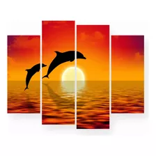 Quadros Decorativos Golfinhos Por Do Sol Pousada Hotel Sala