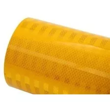Fita Adesiva Prismática Rolo Vermelho / Amarelo 61cm X 1m