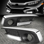 [led Drl Bar]for 16-17 Honda Civic Sedan Coupe Bumper Fo Ddq