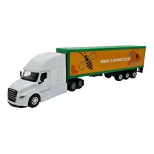 Carreta Com Carroceria Miniatura Freightliner Cascadia 1:64 Cor Branco Bee