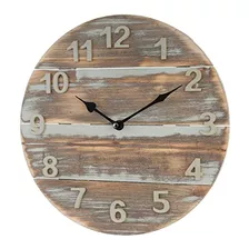 12 Envejecido Panel De Madera Reloj De Pared