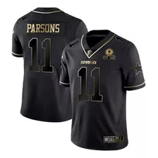 Camiseta Preta Dourada Dallas Cowboys #11 Micah Parsons