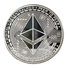 Ethereum Criptomoneda Oro Plata Ether Eth Moneda Fantasia