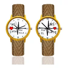 Reloj Pareja Mi Corazon Late Por Ti + Estuche Tureloj