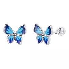 Aretes Mariposa Para Niña O Mujer Fabricados En Plata 925