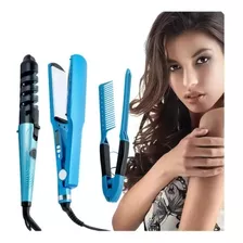 Combo Plancha De Cabello Nano Titanium + Rizador + Peine