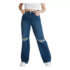 Jeans 5 Bolsillos Con Destroyed En Rodillas - 73130942