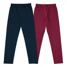 Kit 2 Calças Legging Moletom Infantil Menina Malwee Kids