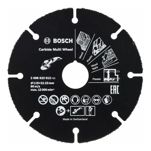 Disco Amoladora Para Corte Madera Y Plástico Bosch 115 Mm - 2608901188