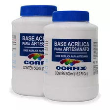 Kit 2x Base Acrílica Para Artesanato 500ml Corfix