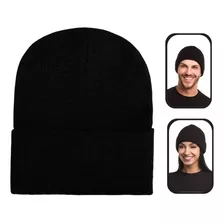 Touca Gorro Inverno Poliéster Preta Básica