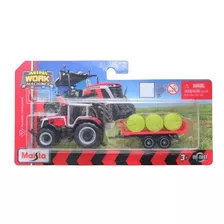 Trator Massey Ferguson C/ Carreta - 1/64 - Maisto